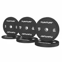 Svarmenų rinkinys TUNTURI Platinum Bumper Plate Black, 60 kg