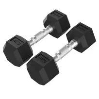 Hanteliai TUNTURI Platinum Hex Rubber Dumbbell, 1-50kg