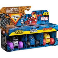 Spin Master Monster Jam Marvel Mini Monster Trucks 3-Pack (1:64 Scale, Assorted Item) 6070229