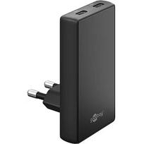 Goobay USB-C PD GaN 90° dual fast charger (black, 65 watts) 75725