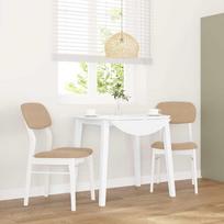 vidaXL Valgomojo kėdės su pagalvėlėmis 2 vnt. White masyvinė guminė mediena | 4102527 VidaXL | 8721158562104