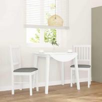 vidaXL 2 ēdamistabas krēsli ar spilveniem White cieta gumijas koks | 4102429 | 8721158561121