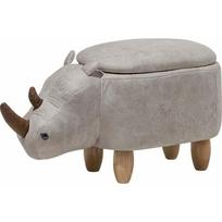 Beliani Pufas gyvūnas su daiktadėže light grey RHINO | 106518 | 4260602376132