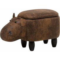 Beliani Pufas gyvūnas su daiktadėže Brown HIPPO | 105675 | 4260602375944