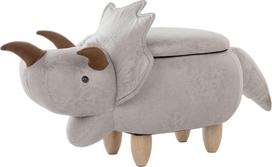 Beliani Pufas gyvūnas su daiktadėže grey TRICERATOPS | 169029 | 4251682223225