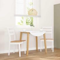 vidaXL Valgomojo kėdės 2 vnt. White masyvinė guminė mediena | 4102520 VidaXL | 8721158562036