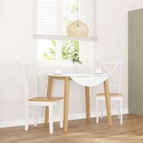 vidaXL 2 baltos masyvaus kaučiuko medienos valgomojo kėdės | 4102406 VidaXL | 8721158560933
