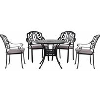 Shumee Lauko baldų komplektas stalas ir 4 kėdės Black ANCONA | 264177 | 4251682266529