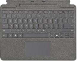 Microsoft Surface Pro Keyboard for Business - Tastatur - Französisch - mit Stiftaufbewahrung - mit Beschleunigungsmesser, Touchpad, Surface Slim Pen Aufbewahrungs- und Ladeschale - hinterleuchtet - AZERTY - Französisch - Platin - mit Slim Pen - für Surface Pro 10 for B (8X8-00167)