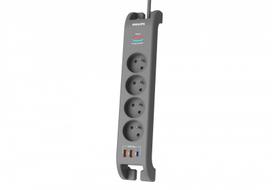 Surge protector power strip 4 sockets 2m 3xUS