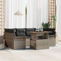 vidaXL Zestaw kanap ogrodowych Zestaw 7 Szary Rattan | 3349285 | 8721158993991