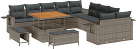 vidaXL vidaXL Zestaw kanap ogrodowych 13 elementów z poduszkami szary rattan akacjowy | 3361798 | 8721288419170