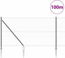vidaXL Płot hexagonalny Szary 1.4x100 m Stal | 3353317 | 8721158261496