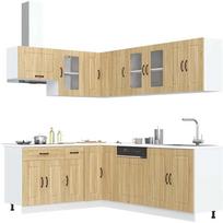 vidaXL Zestaw szafek kuchennych, Kalmar, 11-częściowy, dąb sonoma (3314884 VidaXL) | 3314884 VidaXL | 8721158504920