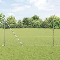 vidaXL Płot heksagonalny 1.6x100 m Stal ocynkowana, Posty ogrodzeniowe z kolcem 13 sztuk 32 mm 180 cm Stal ocynkowana | 3353462 | 8721158262943