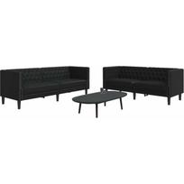 vidaXL 2-cz. zestaw wypoczynkowy Chesterfield, czarny, sztuczna skóra | 3209274 | 8721012289659