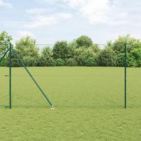 vidaXL Płot heksagonalny vidaXL Zielony 1.6x50 m Stal, Słupki płotu vidaXL z hakiem 13 szt. 32 mm 180 cm Stal ocynkowana | 3353148 | 8721158259806