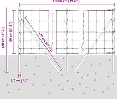 vidaXL Ogrodzenie 0.8x100 m (3351385) | 3351385 | 8721158244994