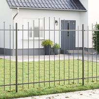vidaXL Ogrodzenie z nałożonym szczytem, szare, 6,8x1,5 m, stal | 3360109 | 8721288460776