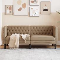 vidaXL vidaXL Sofa Chesterfield, 2-os., cappuccino, sztuczna skóra | 372664 | 8721012400504