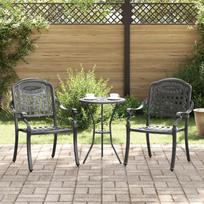 vidaXL Zestaw krzeseł Czarne Aluminium 55 x 56.5 x 91 cm Trwałe | 42002371 | 8721158862853