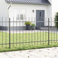 vidaXL Ogrodzenie z końcówką w kształcie włóczni Szare 6,8x1 m Stal | 3334070 | 8721158858818