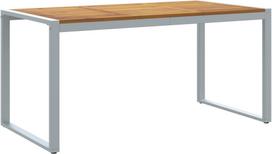 vidaXL Stół jadalny na zewnątrz Szary 160x80x75 cm Stal i lite drewno akacjowe | 4010603 | 8721158784360