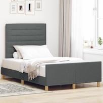 vidaXL Łóżko Stelaż Ciemnoszary 120x200 cm Tkanina | 3344642 | 8721288336897