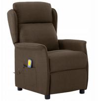 vidaXL Fotel do masażu z brązowego materiału Lumarko! | 348353 VidaXL | 8720287163633