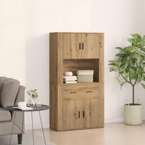 vidaXL Wysoki bufet z litego dębu 80x33x150 cm | 3334341 | 8721158867995