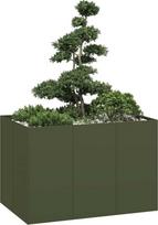 vidaXL Doniczka Oliwkowo-zielona 120x80x80 cm Stalowa | 860790 | 8721158676733
