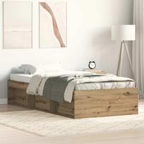 vidaXL Rama łóżka bez materaca Artisan Oak 90x190cm Drewno klejone | 3328826 VidaXL | 8721158758170
