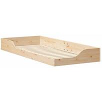 vidaXL Stelaż łóżkowy Brązowy 80 x 220 cm Lite drewno sosnowe Lumarko! | 873409 VidaXL | 8721288721501