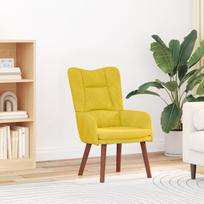 vidaXL Fotel Relaksacyjny Żółty Velvet (42001810) | 42001810 | 8721158871022