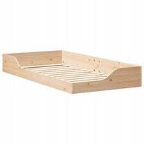 vidaXL Stelaż łóżkowy Brązowy 75 x 190 cm Lite drewno sosnowe Lumarko! | 873397 VidaXL | 8721288721389