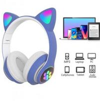 Belaidės Cat Ear LED Over Ear 5.0 Bluetooth Dual Connection RGB Bass stereo triukšmą slopinančios ausinės su mikrofonu
