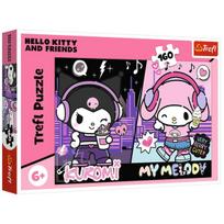 Dėlionė Trefl Kuromi Taisyklės Hello Kitty 160 detalių spalvingas animacinis dizainas