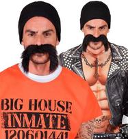 INMATE / BIKER SET (cap, moustache)