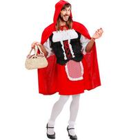 RED CAPELET (shirt with corset, skirt with apron, hooded capelet)