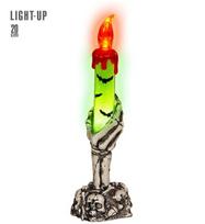 SKELETON HAND CANDLE HOLDER WITH LIGHT-UP BLEEDING CANDLE 20 cm