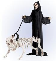 SKELETON DOG WITH LEASH 45 cm