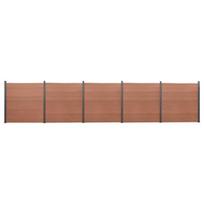 vidaXL Tvoros segmento rinkinys, rudos spalvos, 872x186cm, WPC