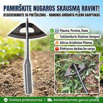 Rankinis sodo kauptukas iš grūdinto plieno – lengvas ravėjimas be nugaros skausmų