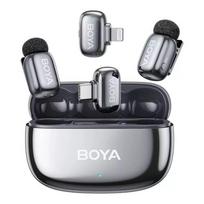 BOYA Microphone Wireless Mini 2-01 2.4GHz, AI Powered Noise Cancellation with 2 transmitters and 2 receivers (Type-C and Lightning) Space Gray EU | BOYA-mini-2-01-Space-Gray | 6977490711829