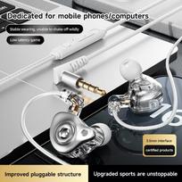 Digital Chip Wired Earphones 3.5 mm AUX/Type C HIFI In-Ear Pluggable Headsets With MIC For Samsung Huawei Xiaomi OPPO iPad PC PS4 PS5 PC Black 3.5mm