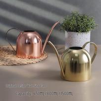 Pusiau sferinis nerūdijančio plieno ilgu snapeliu 1L laistytuvas sodininkystei ir bonsai 800ml auksinė/smėlinė