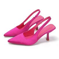 Vasaros Moteriškos Aukštakulnės Basutės Raudonos Smailianosės Slingback Basutės Batai Žalios Juodos Violetinės Katytės Kulniukai Šventinės Promo Ponios Stiletai 35