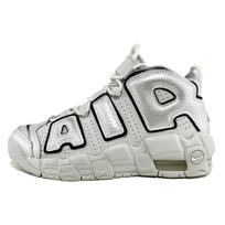 Nike Air More Uptempo Leather Cushioning Slip Resistant Abrasion Resistant Coverage Mid top Vintage Basketball Shoes GS FD0022-001(Team21-) 39