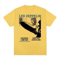 Led Zeppelin Oro Laivas ir Grupės Nariai Retro Marškinėliai, Unisex Klasikinio Roko Gatvės Apranga, 100% Medvilnė Laisvalaikio Trumpomis Rankovėmis Viršus 4XL