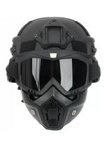 Taktinis pilno veido šalmas FAST ABS lauko sąlygoms su nuimamu skydeliu ir NVG laikikliu Airsoft CS Karinė apsauginė kaukė Įranga